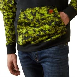 Ariat Men's FR DuraStretch Patriot Camo Black & Lime Hoodie 10046610 -Wildwest Boot Store F23 MNS WORK 10046610 detail04