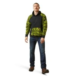 Ariat Men's FR DuraStretch Patriot Camo Black & Lime Hoodie 10046610 -Wildwest Boot Store F23 MNS WORK 10046610 full