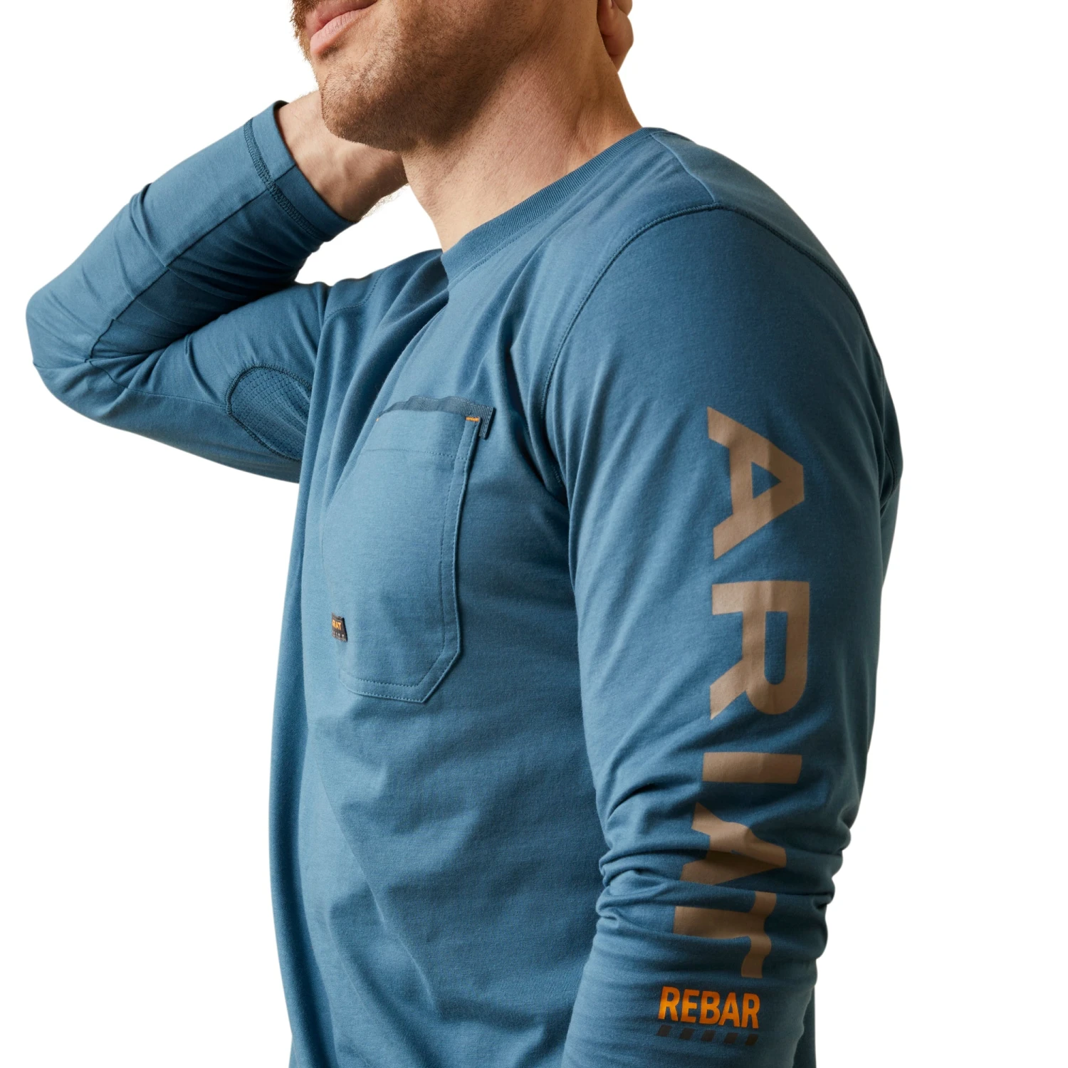 Ariat Men's Rebar Workman Indian Teal & Tigers Eye Logo T-Shirt 10046633 5 Ariat Men's Rebar Workman Indian Teal & Tigers Eye Logo T-Shirt 10046633 - Image 5