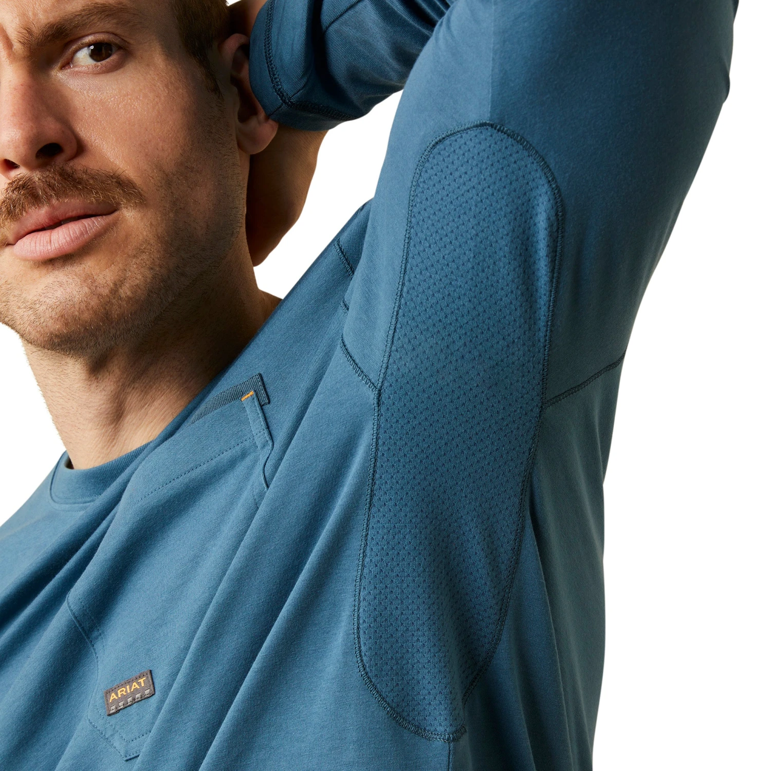 Ariat Men's Rebar Workman Indian Teal & Tigers Eye Logo T-Shirt 10046633 6 Ariat Men's Rebar Workman Indian Teal & Tigers Eye Logo T-Shirt 10046633 - Image 6