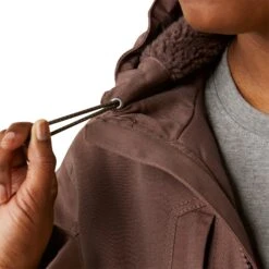 Ariat Ladies Rebar Dura Canvas Insulated Peppercorn Work Jacket 10046559 -Wildwest Boot Store F23 WMS WORK 10046559 detail03