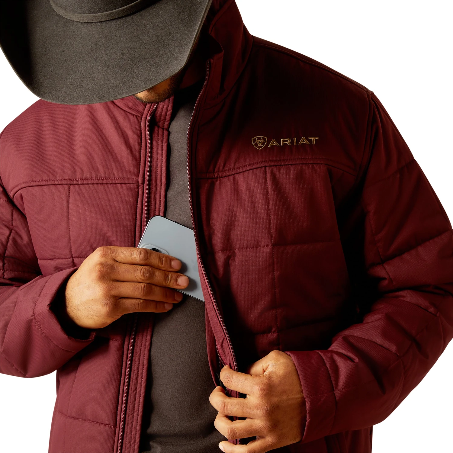 Ariat Men's Crius Windsor Wine Insulated Jacket 10052868 4 Ariat Men's Crius Windsor Wine Insulated Jacket 10052868 - Image 4