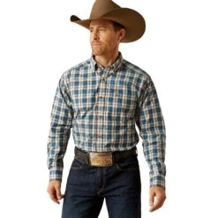 Ariat Men's Pro Series Parrin Teal Classic Fit Shirt 10053872
