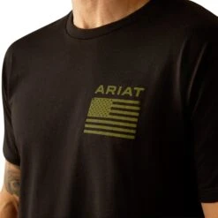 Ariat Men's Freedom Black T-Shirt 10054175 6 Ariat Men's Freedom Black T-Shirt 10054175 -Wildwest Boot Store F24 MNS WEST 10054175 detail01