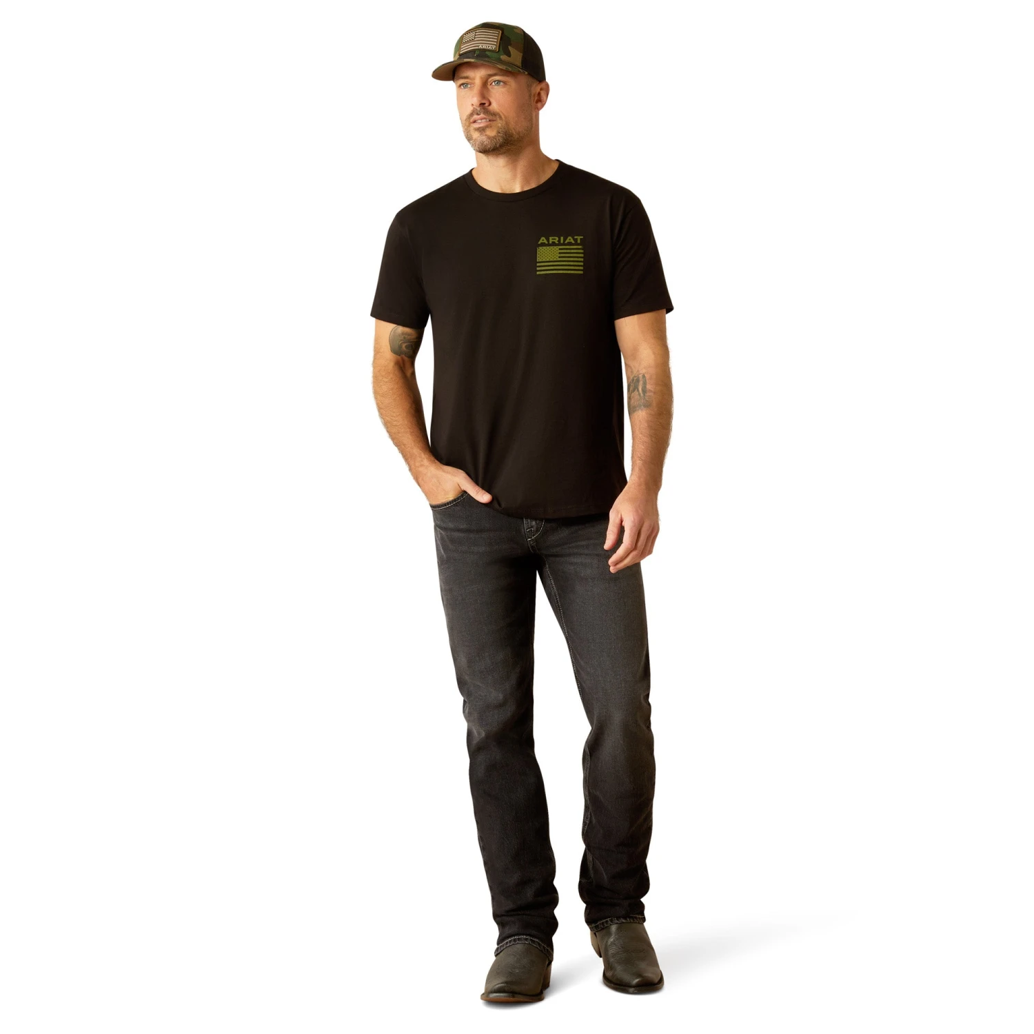 Ariat Men's Freedom Black T-Shirt 10054175 4 Ariat Men's Freedom Black T-Shirt 10054175 - Image 4