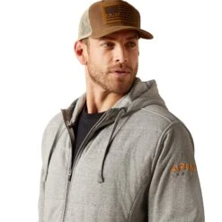 Ariat Men's Rebar All-Weather Grey Insulated Full Zip Hoodie 10052079 -Wildwest Boot Store F24 MNS WORK 10052079 detail01 cf8c9f61 b38a 4665 9e03 36095f79893f