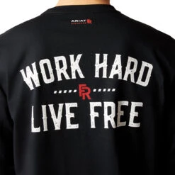 Ariat Men's FR Work Hard Live Free Black Work T-Shirt 10052093 8 Ariat Men's FR Work Hard Live Free Black Work T-Shirt 10052093 -Wildwest Boot Store F24 MNS WORK 10052093 detail02 1