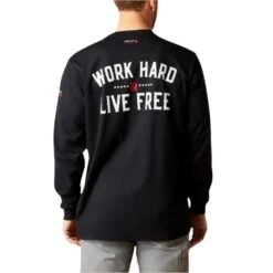 Ariat Men's FR Work Hard Live Free Black Work T-Shirt 10052093
