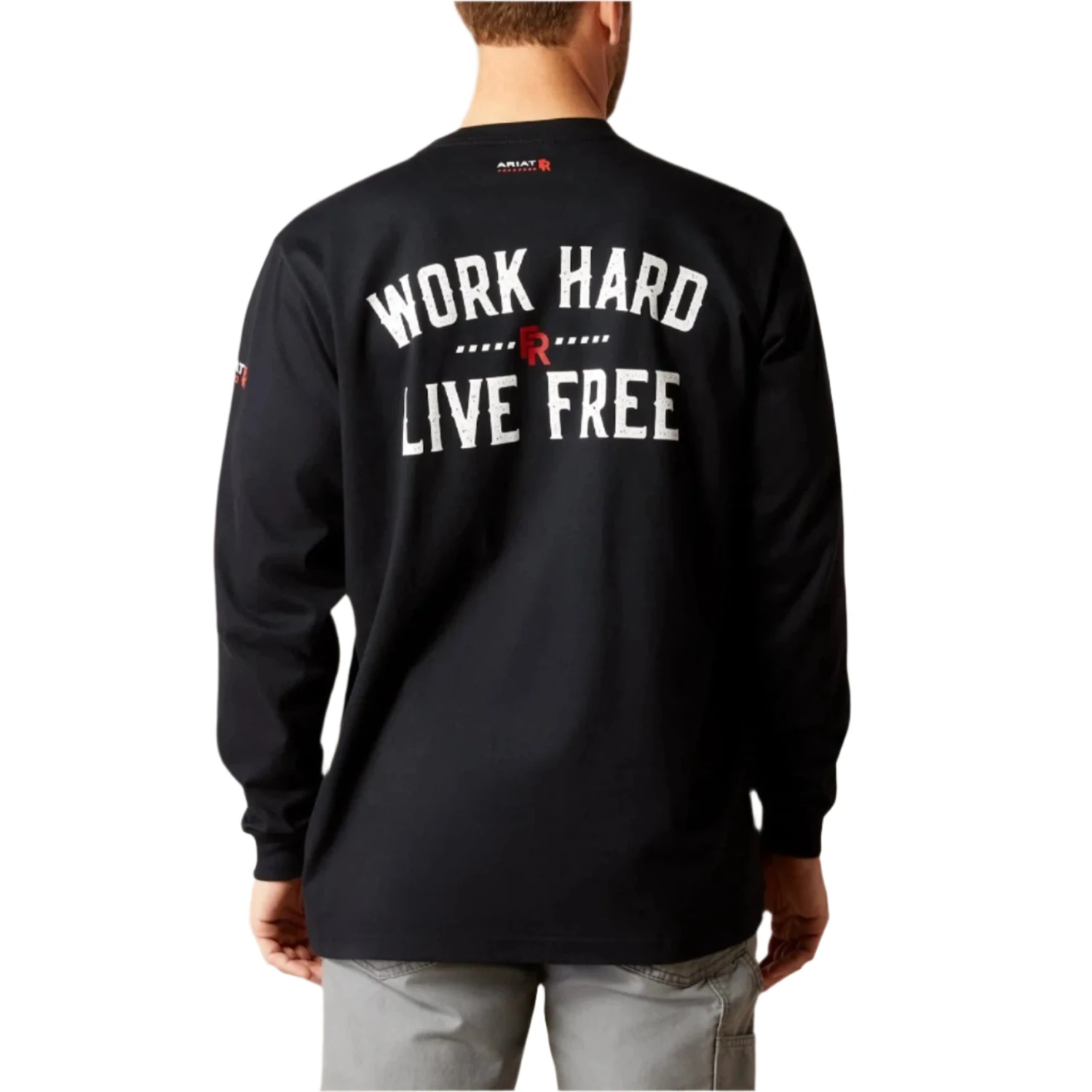 Ariat Men's FR Work Hard Live Free Black Work T-Shirt 10052093 1 Ariat Men's FR Work Hard Live Free Black Work T-Shirt 10052093