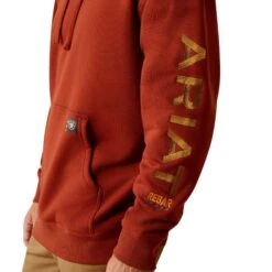 Ariat Men's Rebar Graphic Burnt Henna Orange Work Hoodie 10052865 8 Ariat Men's Rebar Graphic Burnt Henna Orange Work Hoodie 10052865 -Wildwest Boot Store F24 MNS WORK 10052865 detail01