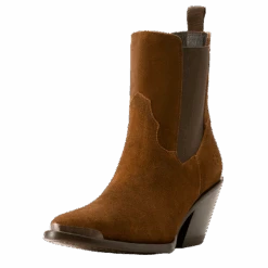 Ariat Ladies Shiloh Dark Ginger Suede Western Bootie 10053592 8 Ariat Ladies Shiloh Dark Ginger Suede Western Bootie 10053592 -Wildwest Boot Store F24 WMS WEST 10053592 3 4 front