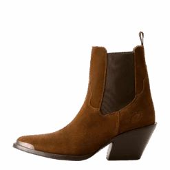 Ariat Ladies Shiloh Dark Ginger Suede Western Bootie 10053592 9 Ariat Ladies Shiloh Dark Ginger Suede Western Bootie 10053592 -Wildwest Boot Store F24 WMS WEST 10053592 side