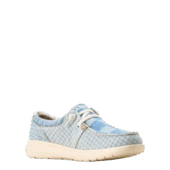 Ariat Ladies Hilo Mixed Light Checkered Denim Slip On Shoe 10053742