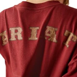 Ariat Ladies Tooled Logo Burnt Russet Oversized T-Shirt 10053891 -Wildwest Boot Store F24 WMS WEST 10053891 detail02