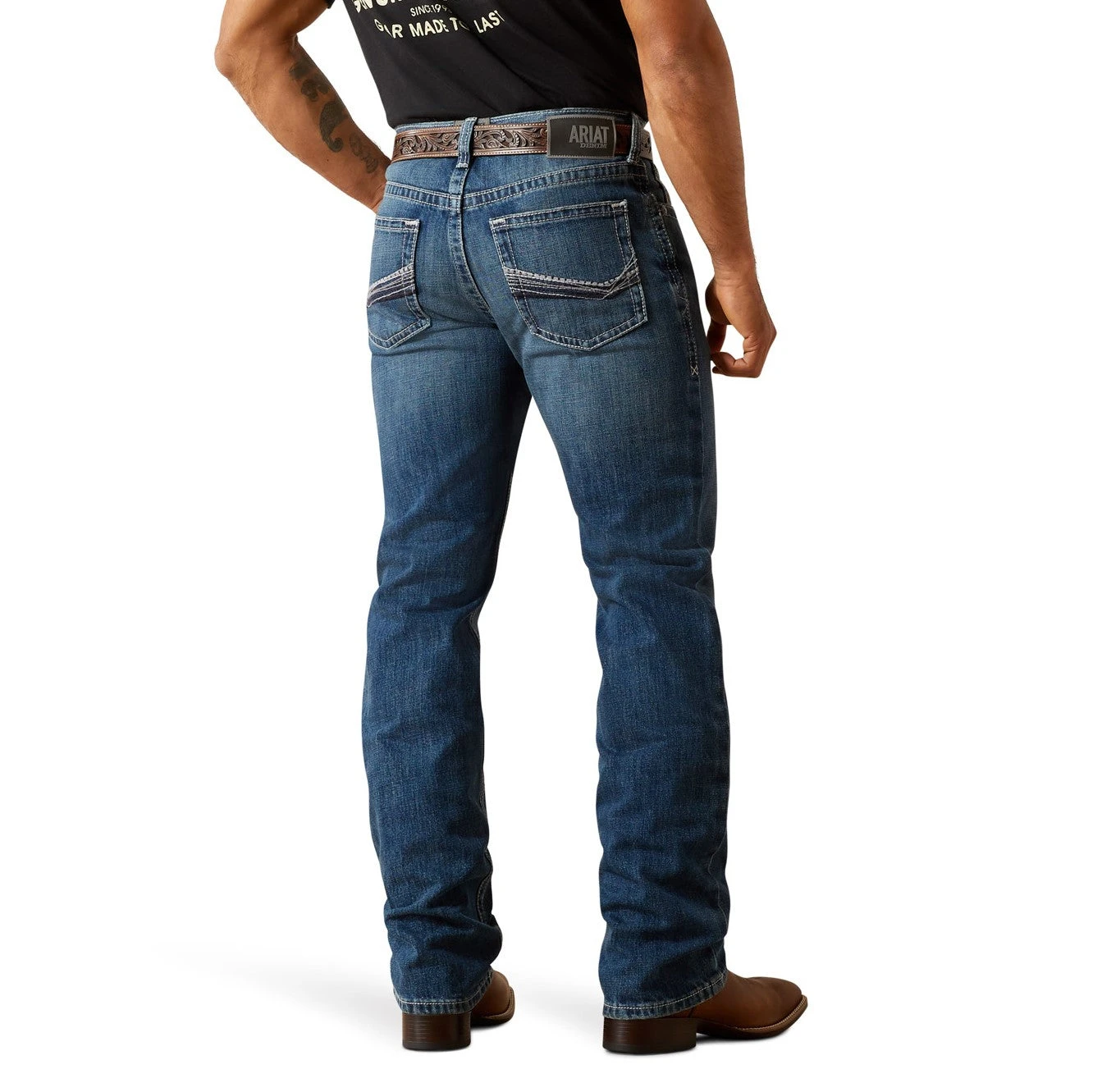 Ariat Men's M4 Relaxed August Straight Leg Terrence Denim Jean 10061745 1 Ariat Men's M4 Relaxed August Straight Leg Terrence Denim Jean 10061745