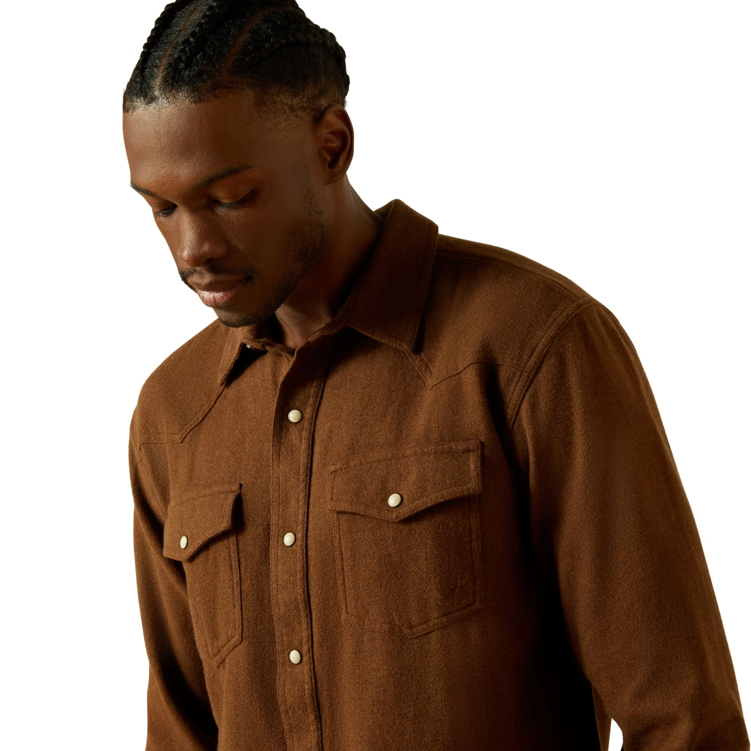 Ariat Men's Hyde Retro Fit Dark Brown Snap Shirt 10063147 3 Ariat Men's Hyde Retro Fit Dark Brown Snap Shirt 10063147 - Image 3
