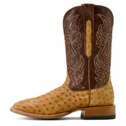 Ariat Men's Classic Cash Tan Full Quill Ostrich Western Boots 10063774 9 Ariat Men's Classic Cash Tan Full Quill Ostrich Western Boots 10063774 -Wildwest Boot Store F25 MNS WEST 10063774 side