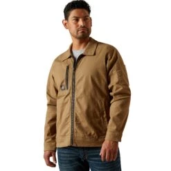 Ariat Men's Rebar Made Tough Khaki Shop Jacket 10062289
