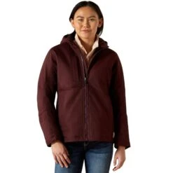 Ariat Ladies Rebar DuraCanvas Fudge Brown Insulated Jacket 10062655