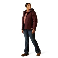 Ariat Ladies Rebar DuraCanvas Fudge Brown Insulated Jacket 10062655 -Wildwest Boot Store F25 WMS WORK 10062655 full plus