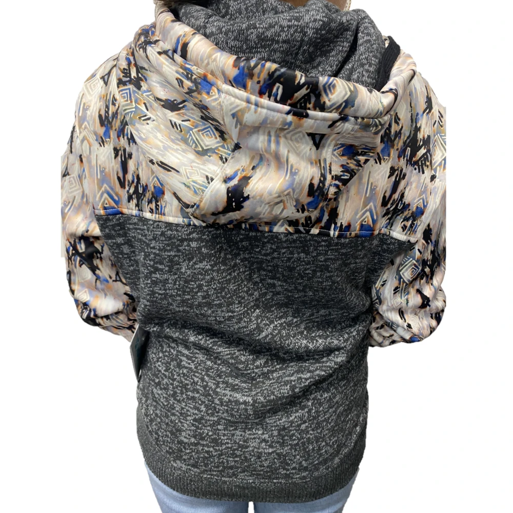 Hooey® Ladies Jimmy Aztec Print Charcoal Hooded Sweatshirt HH1202AZCH 2 Hooey® Ladies Jimmy Aztec Print Charcoal Hooded Sweatshirt HH1202AZCH - Image 2