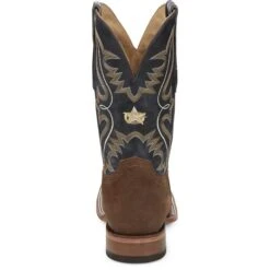 Justin Men's Dusty Blue Cowhide Dillon Wide Square Boots GR8015 9 Justin Men's Dusty Blue Cowhide Dillon Wide Square Boots GR8015 -Wildwest Boot Store JST 006 GR8015