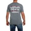 Cinch Men's Denim Logo Heather Grey T-Shirt MTT1690458