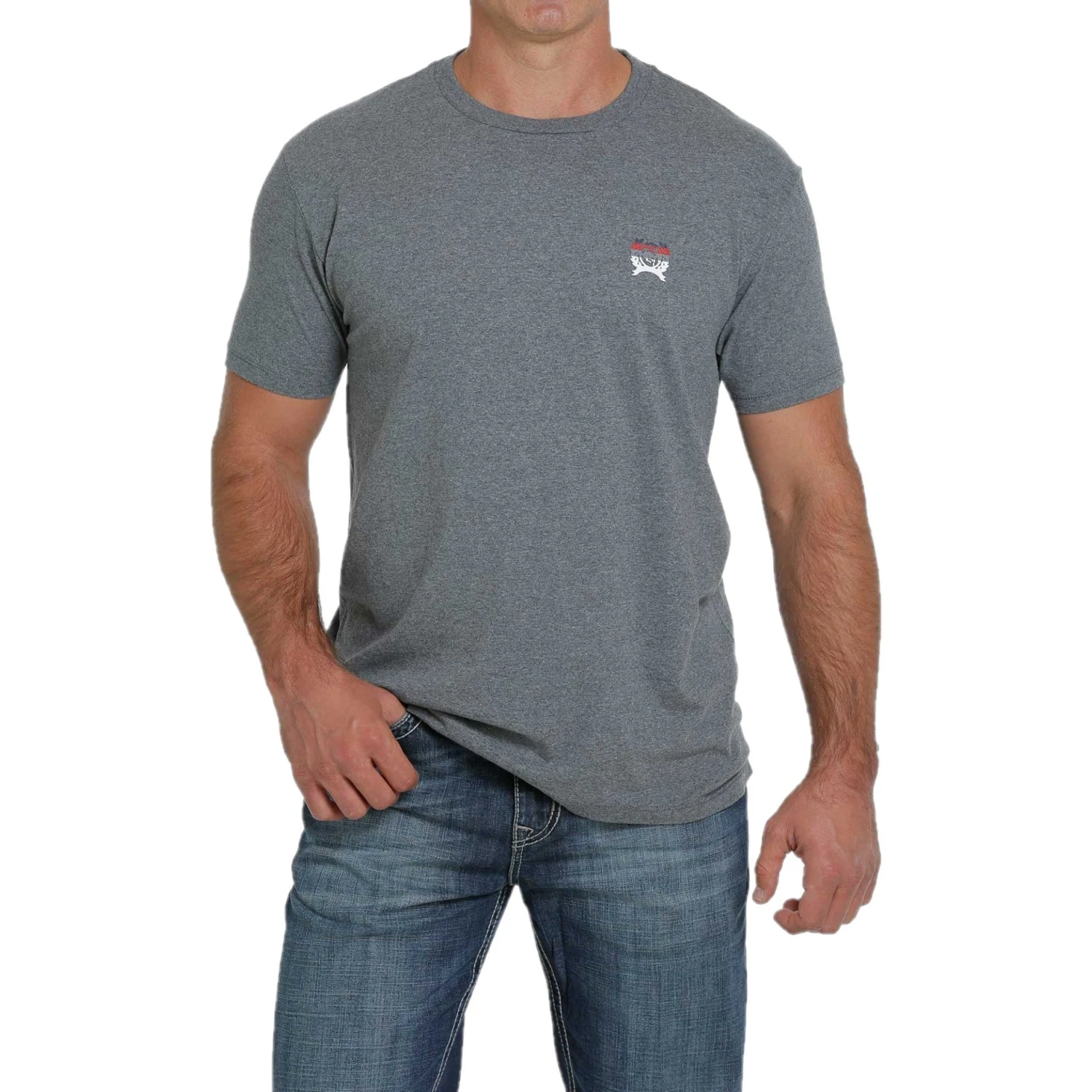 Cinch Men's Denim Logo Heather Grey T-Shirt MTT1690458 2 Cinch Men's Denim Logo Heather Grey T-Shirt MTT1690458 - Image 2