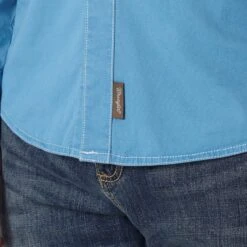 Wrangler Men's Retro Premium Pigment Dyed Twill Blue Snap Shirt MVR507J 9 Wrangler Men's Retro Premium Pigment Dyed Twill Blue Snap Shirt MVR507J -Wildwest Boot Store MVR507J BD02 SWBD PRD