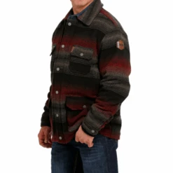 Cinch® Men's Black Striped Frontier Coat MWJ1572001 -Wildwest Boot Store MWJ1572001 2