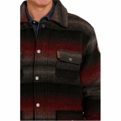 Cinch® Men's Black Striped Frontier Coat MWJ1572001 -Wildwest Boot Store MWJ1572001 3