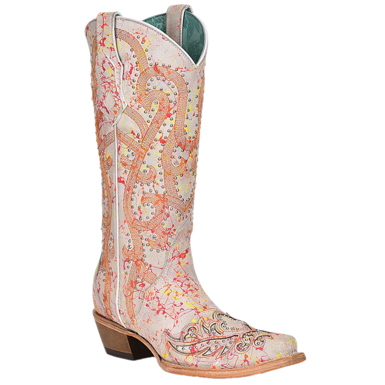 Corral Boots Corral Ladies Multicolor Overlay Neon Black Light Snip Toe Boots C3980 1 Corral Boots Corral Ladies Multicolor Overlay Neon Black Light Snip Toe Boots C3980