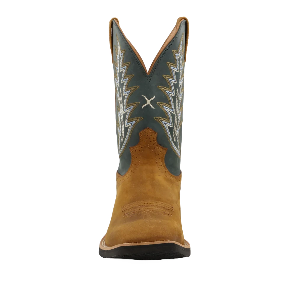 Twisted X Men's 11 Inch Ruff Stock Tan & Green Square Toe Boots MRS0072 5 Twisted X Men's 11 Inch Ruff Stock Tan & Green Square Toe Boots MRS0072 - Image 5