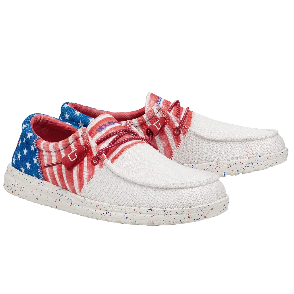 Hey Dude® Ladies Wendy Sox Tri America Slip On Shoes 122342143 1 Hey Dude® Ladies Wendy Sox Tri America Slip On Shoes 122342143