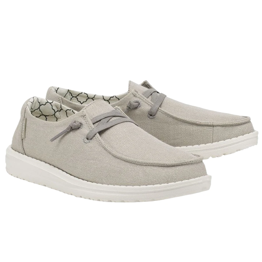 Hey Dude® Ladies Wendy Canvas Sparkling Pearl Grey Shoes 121413312 1 Hey Dude® Ladies Wendy Canvas Sparkling Pearl Grey Shoes 121413312