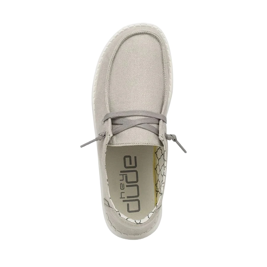 Hey Dude® Ladies Wendy Canvas Sparkling Pearl Grey Shoes 121413312 2 Hey Dude® Ladies Wendy Canvas Sparkling Pearl Grey Shoes 121413312 - Image 2