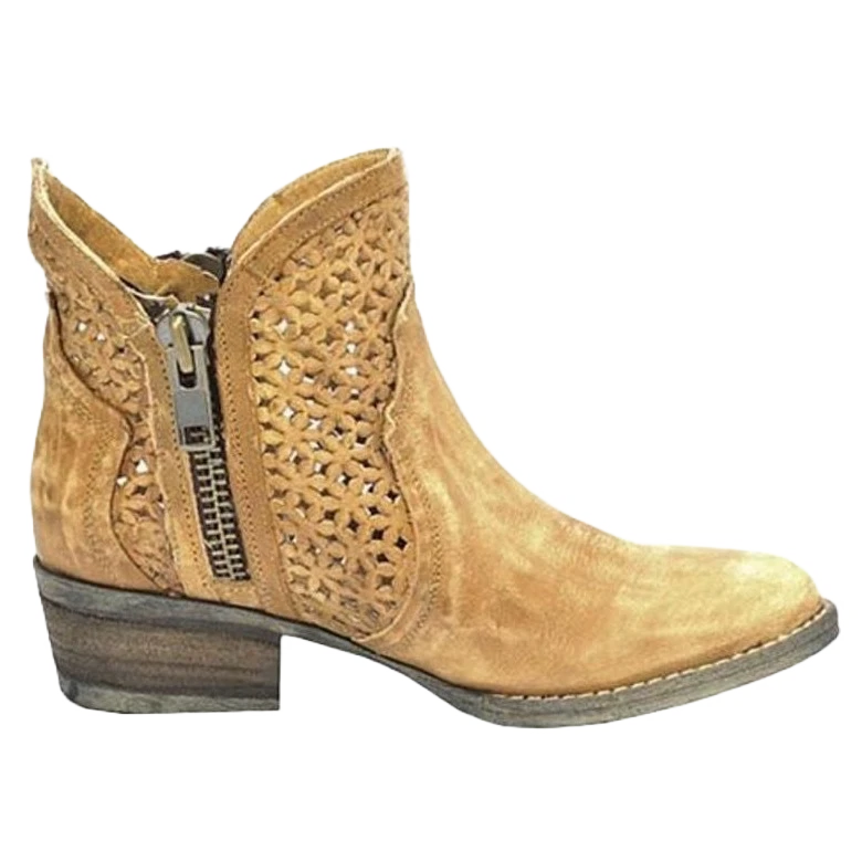 Circle G By Corral Ladies Tan Cutout Shortie Boot Q0002 2 Circle G By Corral Ladies Tan Cutout Shortie Boot Q0002 - Image 2