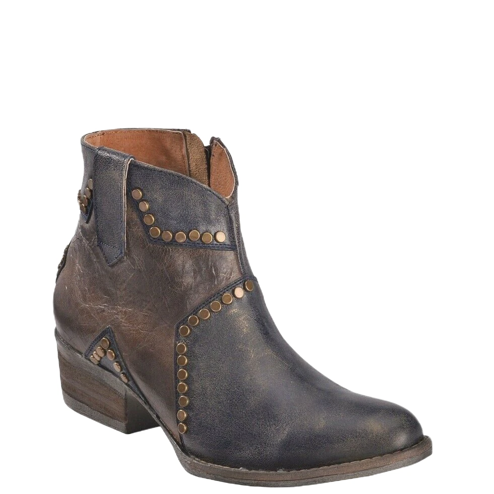 Circle G By Corral Ladies Blue Studded Star Inlay Booties Q5025 1 Circle G By Corral Ladies Blue Studded Star Inlay Booties Q5025