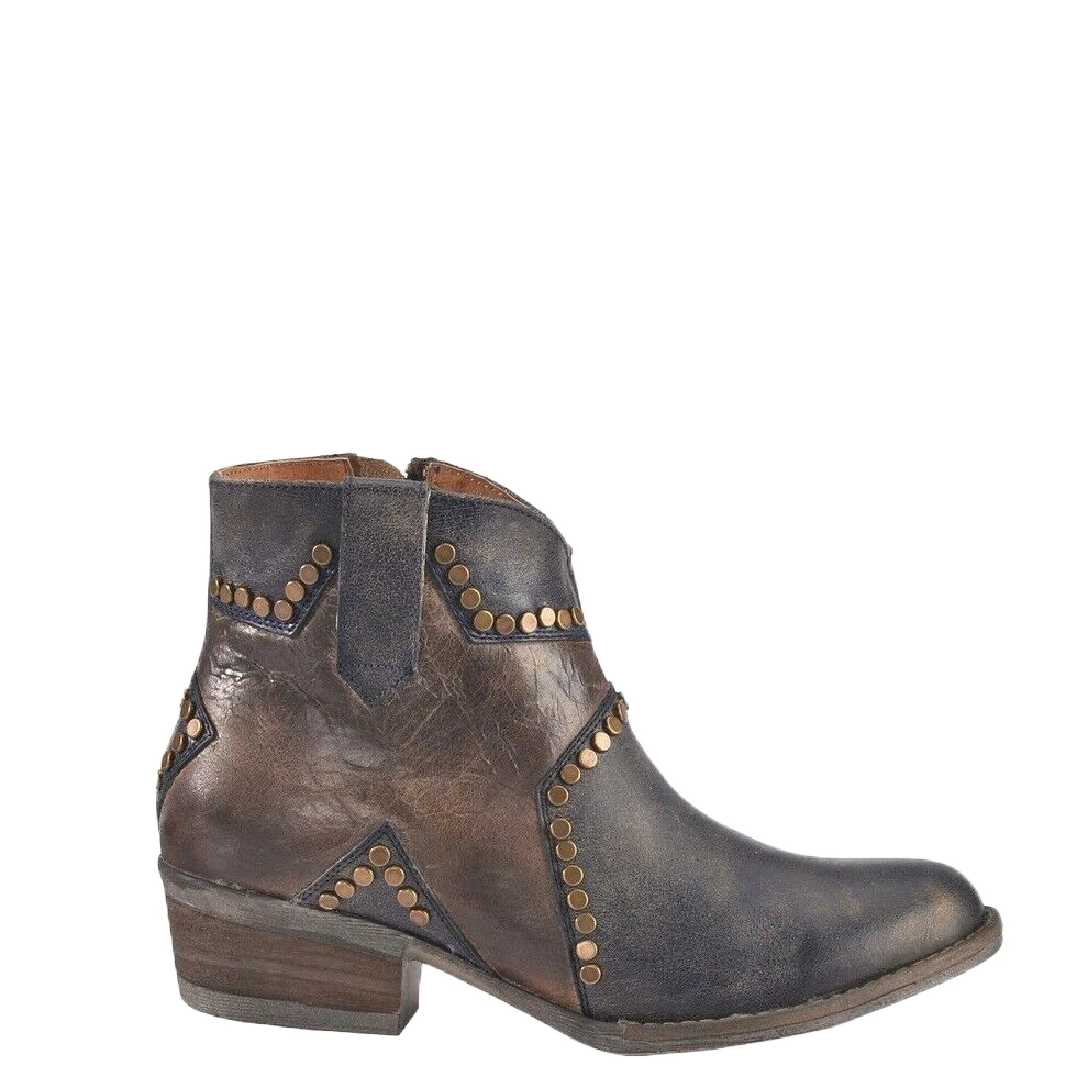 Circle G By Corral Ladies Blue Studded Star Inlay Booties Q5025 2 Circle G By Corral Ladies Blue Studded Star Inlay Booties Q5025 - Image 2