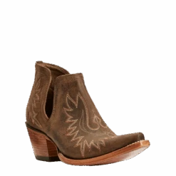 Ariat Ladies Dixon Weathered Brown Western Ankle Boots 10027282