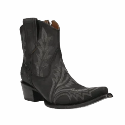 Circle G By Corral Ladies Black Embroidery & Zipper Ankle Boots L5701