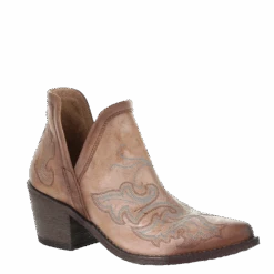 Circle G By Corral Ladies Cognac Embroidery Booties Q0143