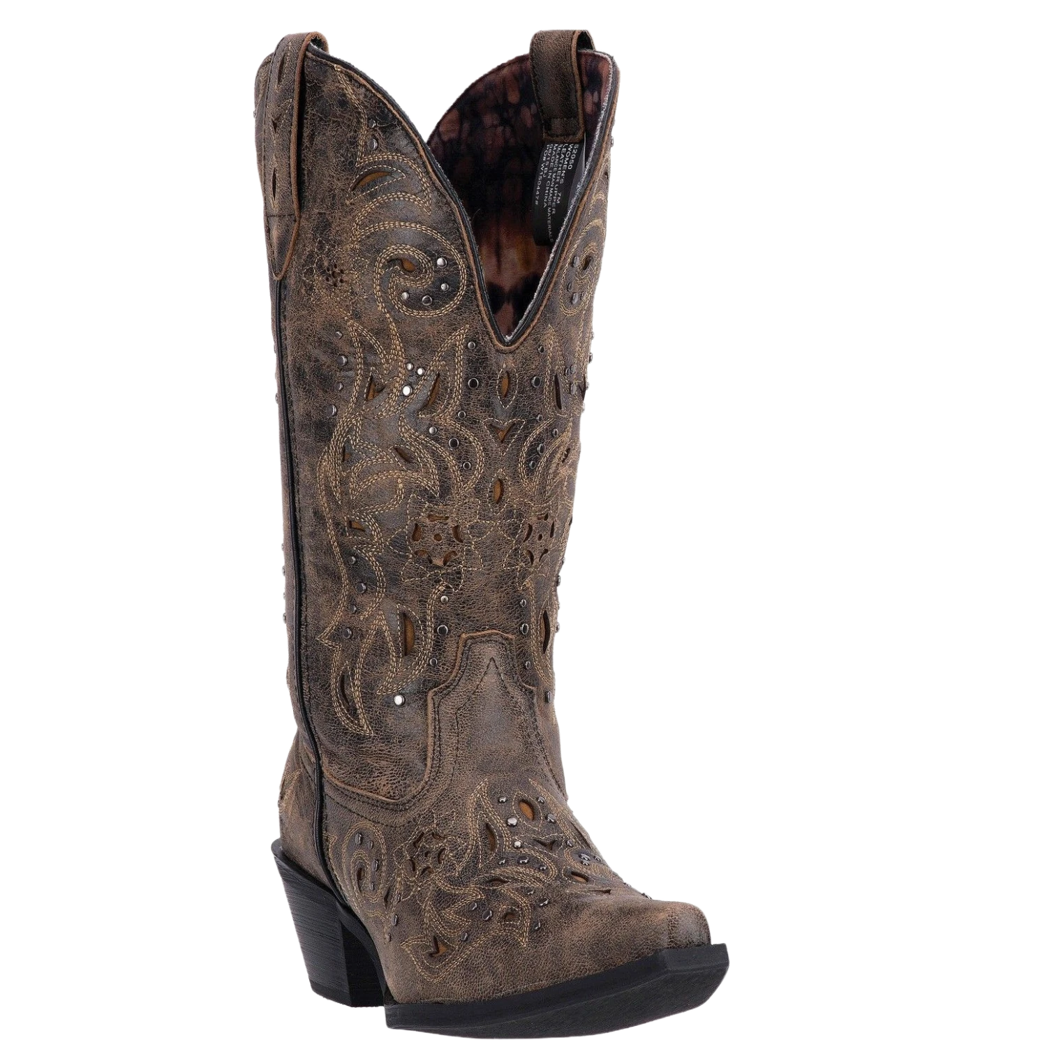 Laredo Ladies Vanessa Black/Tan Studded Western Boots 52050 1 Laredo Ladies Vanessa Black/Tan Studded Western Boots 52050