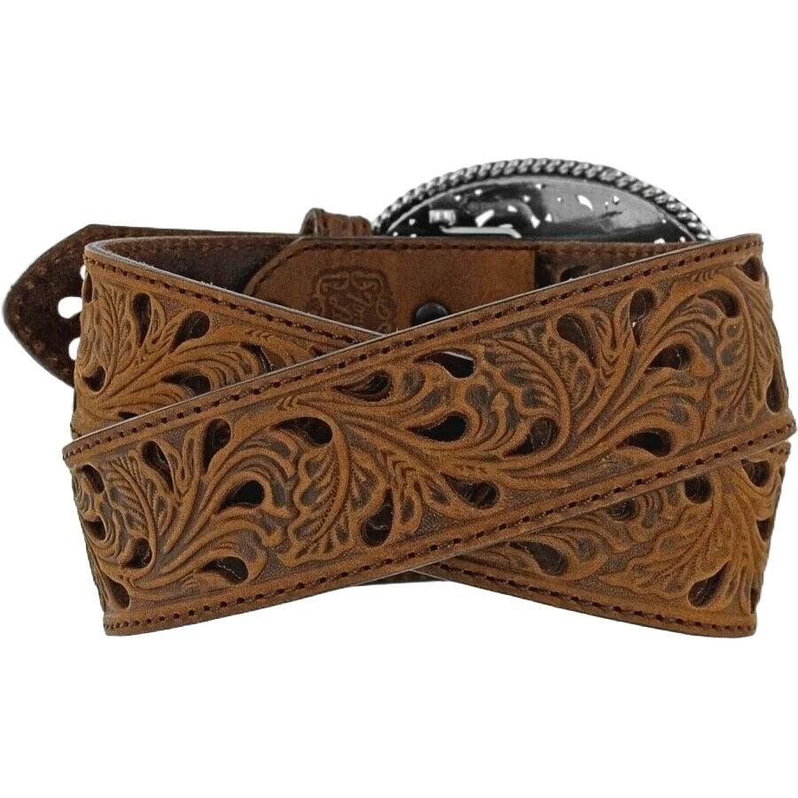 Tony Lama Ladies Bark Pierced Filigree Trophy Belt C50029 2 Tony Lama Ladies Bark Pierced Filigree Trophy Belt C50029 - Image 2