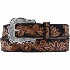 Tony Lama Ladies Brown Delheart Daisy Belt C51263
