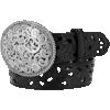 Tony Lama Ladies Pierced Filigree 1 1/2" Black Trophy Belt C50023