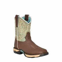 Corral Boots Corral Ladies Farm & Ranch Mint & Brown Square Toe Work Boots W5002