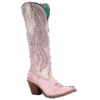 Corral Boots Corral Ladies Rose Pink Embroidery Tall Knee-High Boots E1447