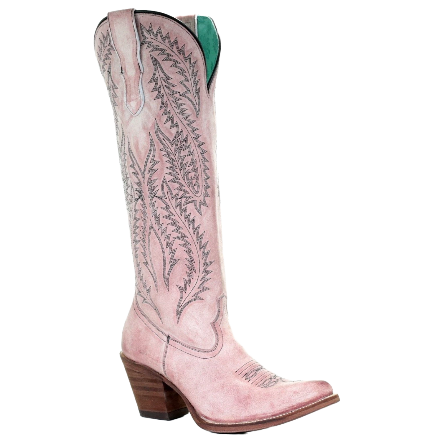 Corral Boots Corral Ladies Rose Pink Embroidery Tall Knee-High Boots E1447 1 Corral Boots Corral Ladies Rose Pink Embroidery Tall Knee-High Boots E1447