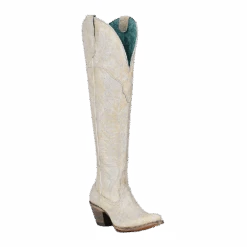 Corral Boots Corral Ladies Over The Knee Distressed White Round Toe Boots A4311